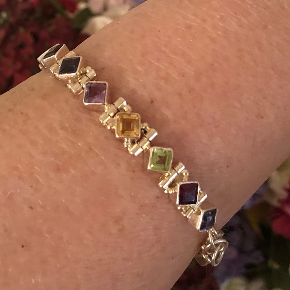 Rare Vintage Silpada Sterling Silver Semi-Precious Stone Tennis Bracelet B0948 - Picture 9 of 12